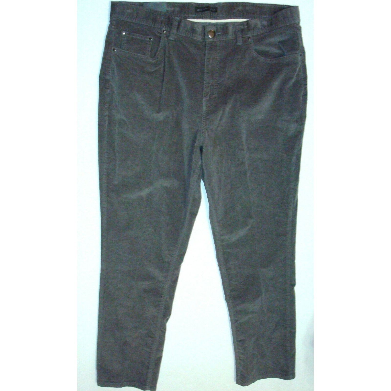 New Mens Nwt $228 Saks Fifth Avenue Collection Corduroy Pants Gray 38 X 32 Tower — image 2 of 4
